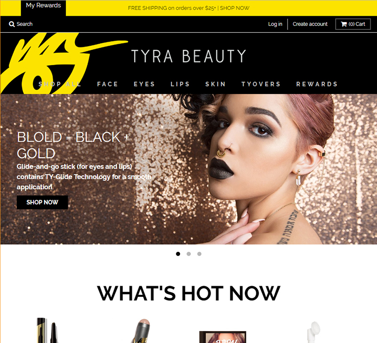TYRA Beauty launch storefront